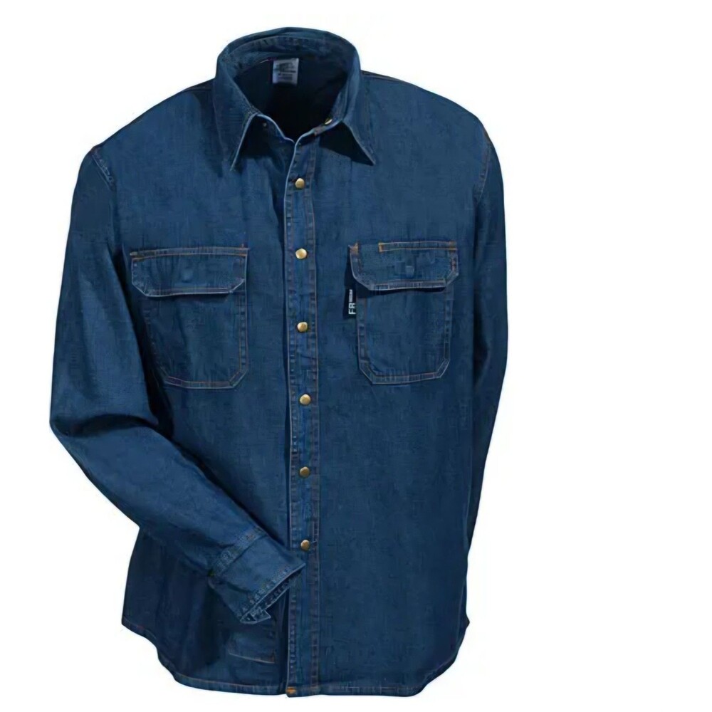 Revco Black Stallion Denim Fire Resistant Welding Shirt Size 4XL Blue Workwear